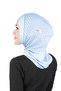 Striped Sports Cross Bonnet - Baby Blue - (St298), (Id 7829830) - 4