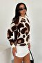 Women's Leopard Print Bearded Trend Knitwear Sweater - 4