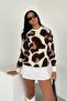 Women's Leopard Print Bearded Trend Knitwear Sweater - 2
