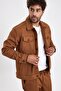 New Season Men's Scuba Cinnamon Color Suede Jacket Mz56114 - 5