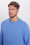 Unisex Oversize Wide Cut Cotton Basic Indigo Color Crew Neck Sweatshirt - 3