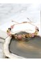 Sun Stone, Tiger Eye, Rose Quartz, Rodanite Hand-Knitted Natural Stone Bracelet - 2