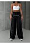 Black U Stripe Model Parachute Fabric Unisex Sweatpants