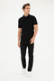 Men's Slim Fit Polo Neck Black Basic T-Shirt 50279573-Vr046 - 4