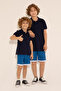 Boy's Navy Blue Basic Polo Neck T-Shirt 50292129 -Vr033