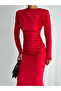 Velvet Stretch Fabric Long Dress - 6