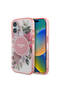 iPhone 16 Compatible Case Licensed Magsafe Featured Iml Printed Text Logo Flower Tonal Circle Pink