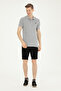 Men's Slim Fit Polo Neck Gray Melange Basic T-Shirt 50279613-Vr086 - 4