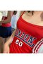 Red Retro London Jersey Strap Women's T-Shirt - 2