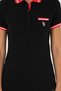 Women's Black Polo Neck T-Shirt 50285842-Vr046 - 6
