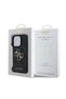 iPhone 16 Pro Max Case Guess Licensed Pu Leather 4g Pattern Metal Big 4g and Lettering Logo Black - 5