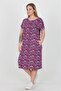 Women's Crew Neck Floral Plus Size Dress Dpaysl33 - 4