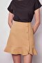 Women's High Waist Buttoned Front Flounce Lightweight Mini Skirt-Mustard - 5