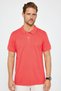 Men's Slim Fit Slim Fit 100% Cotton Plain Pique Pomegranate Color Polo Collar T-Shirt - 2