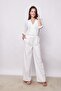 Capri Truvakar Wide Leg Lightweight Lycra Stylish Fabric Jumpsuit-Cream - 3