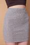 Women's Lycra Glitter Fabric High Waist Lightweight Mini Pencil Skirt-Silver - 7