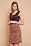 Winter Lycra Wool Fabric High Waist Above Knee Pencil Skirt-Leopard - 3