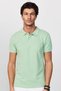 Men's Slim Fit Slim Fit 100% Cotton Plain Pique Green Polo Collar T-Shirt - 3