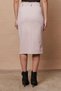 Women's Lycra Cashmere Fabric High Waist Pencil Skirt with German Pockets and Front Slit - Champagne - 7