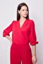 Capri Truvakar Sleeve Wide Leg Lightweight Lycra Stylish Fabric Jumpsuit-Red - 6