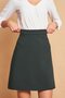 High Waist Light Lycra Fabric Knee Length A-Line Skirt-Emerald - 2