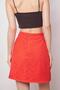 Women's Lace Detailed High Waist Slight Stretch Woven Fabric Bell Skirt (Length:49Cm +-2Cm)-Coral - 7