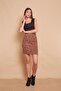 Winter Lycra Wool Fabric High Waist Above Knee Pencil Skirt-Leopard - 2