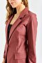 Women's Sleeve Foldable Long Sleeve Boyfriend Stylish Office Blazer Long Coat-Dusty Rose - 6