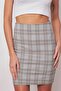 Women's Light Lycra Patterned Fabric High Waist Plaid Lightweight Mini Pencil Skirt-Grey Plaid - 6