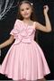 Girl's chest flower detailed thick strap powder evening dress - 5
