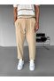 Beige Men's Regular Fit Parachute Fabric Trousers - 2