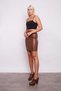 Ecological Faux Leather High Waist Above Knee Pencil Skirt-Tan - 3