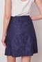 Women's Lace Detailed High Waist Light Flexible Woven Fabric Bell Skirt (length:49cm +-2cm)-Navy Blue - 6