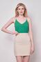 Women's High Waist Flato Pocket Lightweight Lycra Fabric Short Pencil Skirt - Champagne - 3