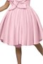 Girl's chest flower detailed thick strap powder evening dress - 3