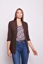 Hakim Yaka Flato Pocketed Sleeve Slit Long Blazer Cotton Stretch Fabric Fabric Jacket - Brown