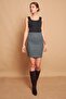 Winter Lycra Wool Fabric High Waist Above Knee Pencil Skirt-Light Green Houndstooth - 2