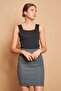 Winter Lycra Wool Fabric High Waist Above Knee Pencil Skirt-Light Green Houndstooth - 4