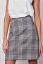 Women's Light Lycra Patterned Fabric Plaid High Waist Knee Length Bell Skirt-Black and White Line - 7