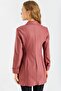 Women's Sleeve Foldable Long Sleeve Boyfriend Stylish Office Blazer Long Coat-Dusty Rose - 4