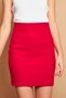 Women's Lightweight Lycra Winter Cashmere High Waist Above Knee Lightweight Mini Pencil Skirt (Length 47cm)-Red - 3