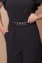 Stretch Fabric Stylish Office Evening Dress Jumpsuit with Thick Crepe Fabric Sleeves and Ruffled Accessories-Black - 5