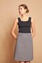 Women's Tweed Fabric High Waist A-Line Skirt-Black Houndstooth - 4