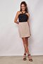Women's Light Lycra Fabric High Waist Wrap Double Breasted Light Mini Pencil Skirt-Stone - 2