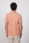 Men's Slim Fit Slim Fit 100% Cotton Plain Pique Salmon Color Polo Collar T-Shirt - 5