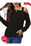 Stl Solid Cold Shoulder T-Shirt, Comfortable Long Sleeve Top for Spring and Autumn, Women's Clothing - 2