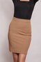 High Waist Above Knee Stylish Fabric Pencil Skirt-Camel - 4