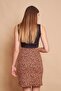 Winter Lycra Wool Fabric High Waist Above Knee Pencil Skirt-Leopard - 6