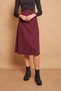 Women's Winter Woolen Jacquard Light Lycra Fabric High Waist Long A-Line Skirt-Burgundy Diagonal - 3