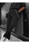 Men's Boyfriend Chain Fabric Trousers Black